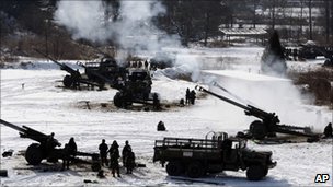 Both sides have been conducting military drills amid the rising tension