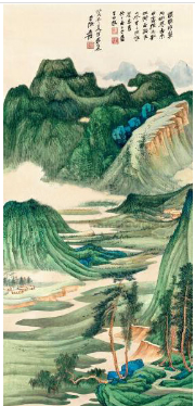 1953年 張大千 蜀山春曉2011年 香港蘇富比春拍 成交價HKD64,500,000