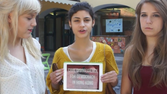 多國學生關注及支持香港公民抗命運動。