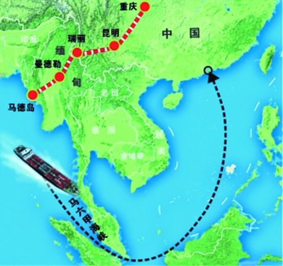 如果緬甸油氣管道建成,對於破除麻六甲困局作用巨大。