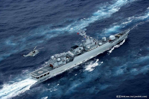 資料圖:中國海軍053H3江衛II型護衛艦。日本海上自衛隊對通過宮古海峽的中國艦隊的監控是例行任務。